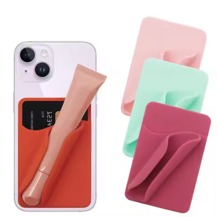 Manufacturer's direct sales silicone phone holder with suction cup lip gloss lipstick lipstick pocket catcher silicone phone holder