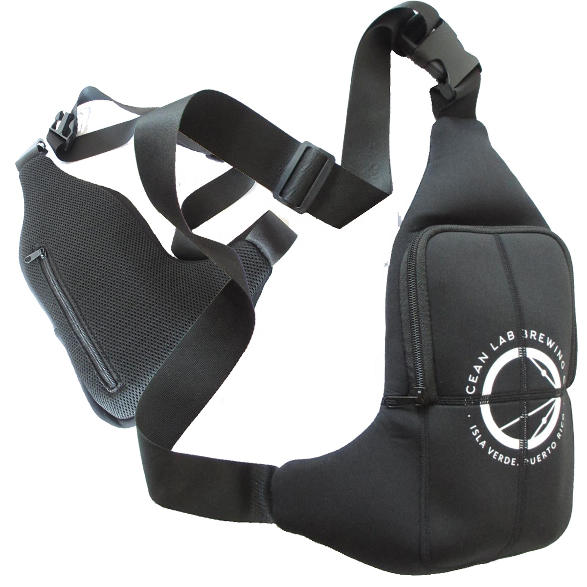 Customized logo printed waterproof waist bag waist bag chloroprene rubber horizontal mountaineering bag