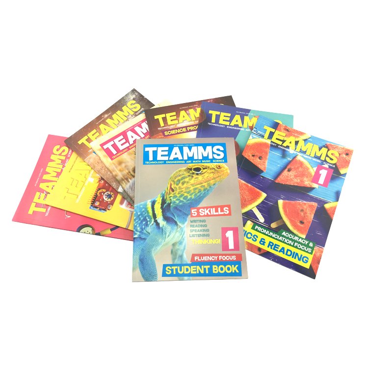 Teamms teaches English grammar to children, material activity book, English magic pen