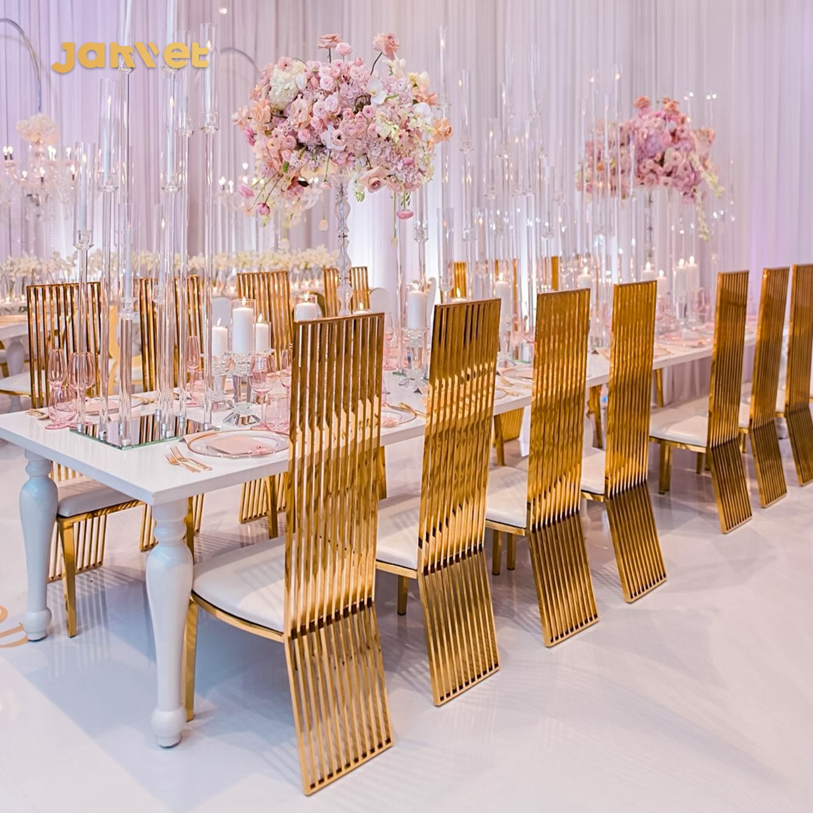 Luxury Wedding Rental Chair Gold Stainless Steel Royal Activity Chair for Sale