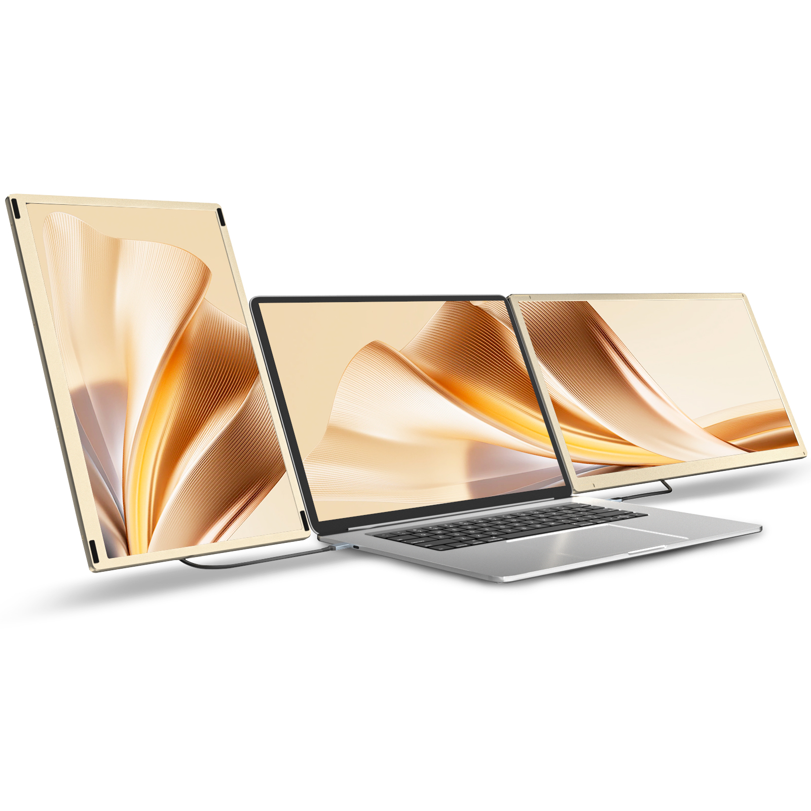 OEM S6 portable monitor with dual IPS full HD 1080 portable monitor screen, equipped with 120% sRGB portable triple monitor, suitable for laptops