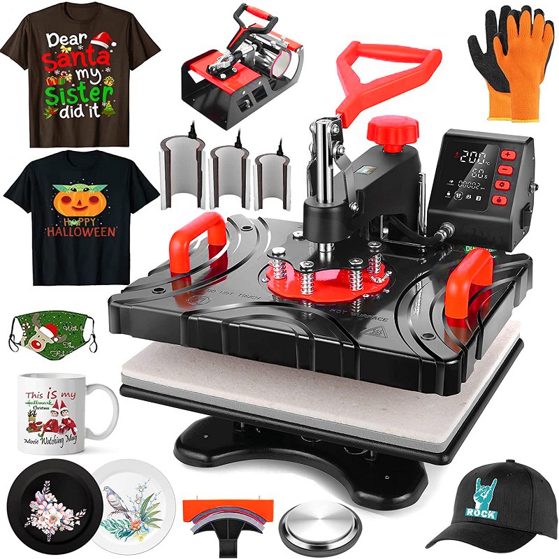 Freesub 11 in 1 hot press pen cup hat/hat hot press sublimation printing machine t-shirt P8100-11