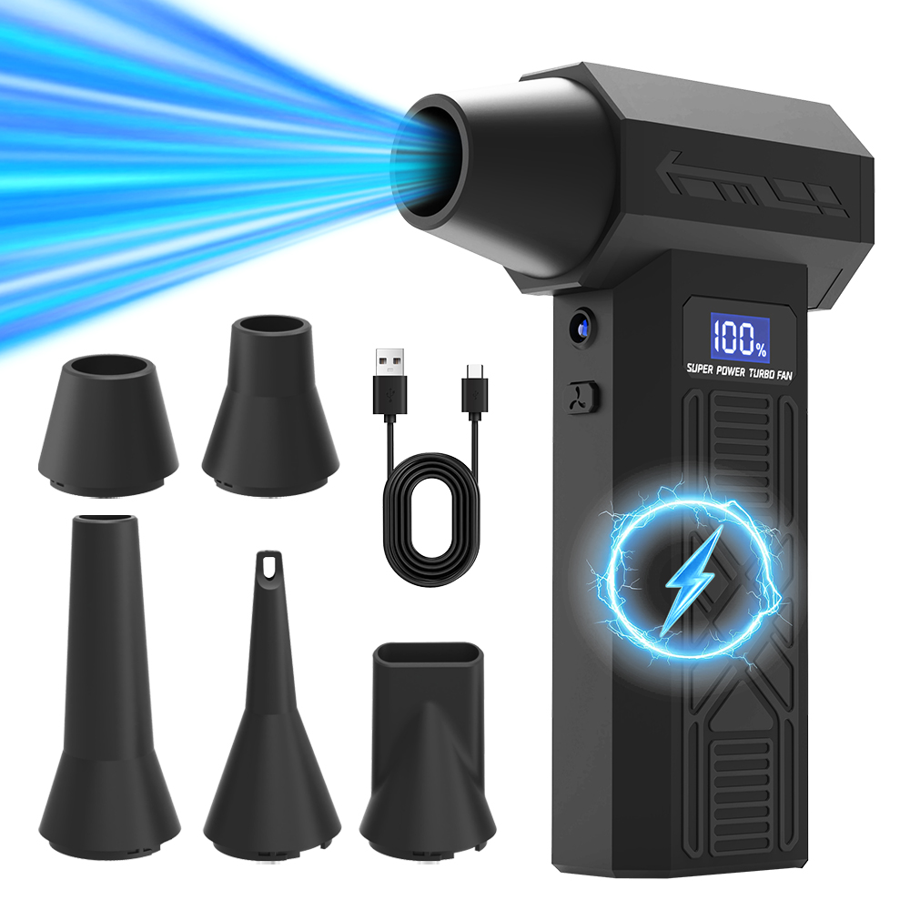 3-speed blower, 130,000 RPM electric hair dryer, mini turbo compressed air, rechargeable turbo fan.